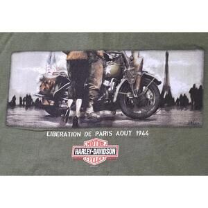 Harley Davidson Shirt Mens Size XL Liberation De Paris ATS 1944 Bastille France